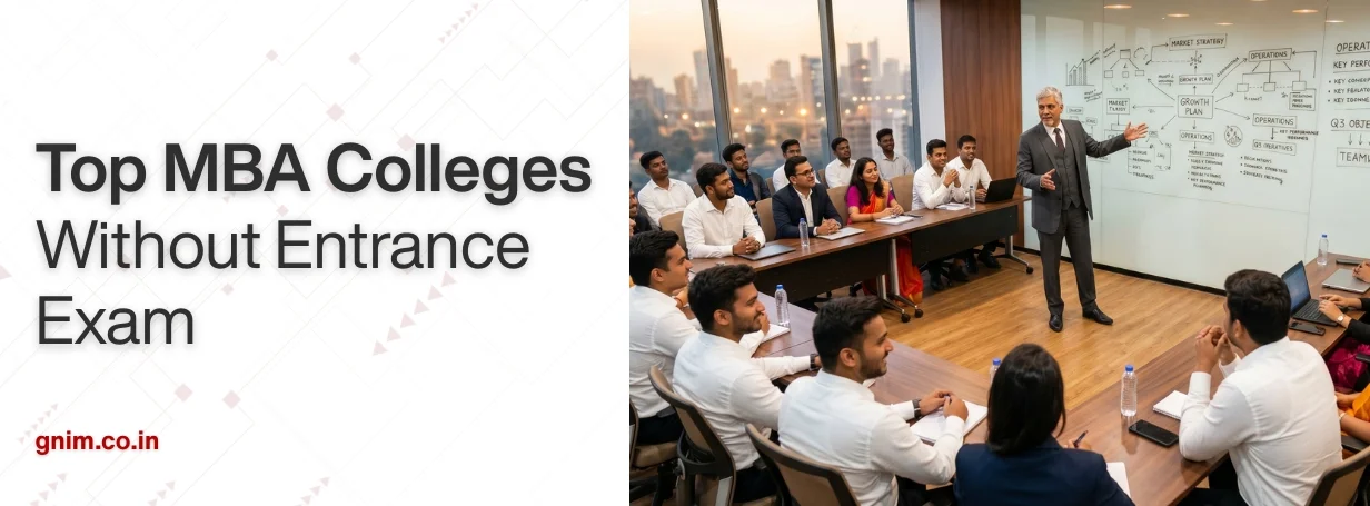 Top MBA colleges in Delhi NCR without entrance exam 2026